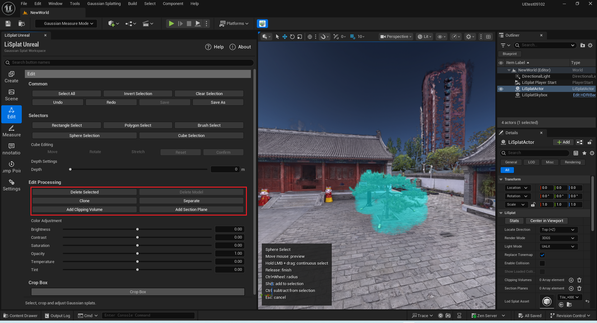 Editing actions